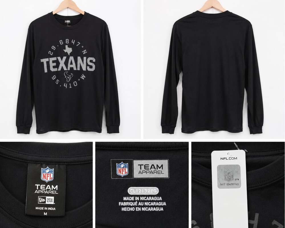 NFL Team Apparel Houston Texans Long Sleeve Graphic Shirt Black